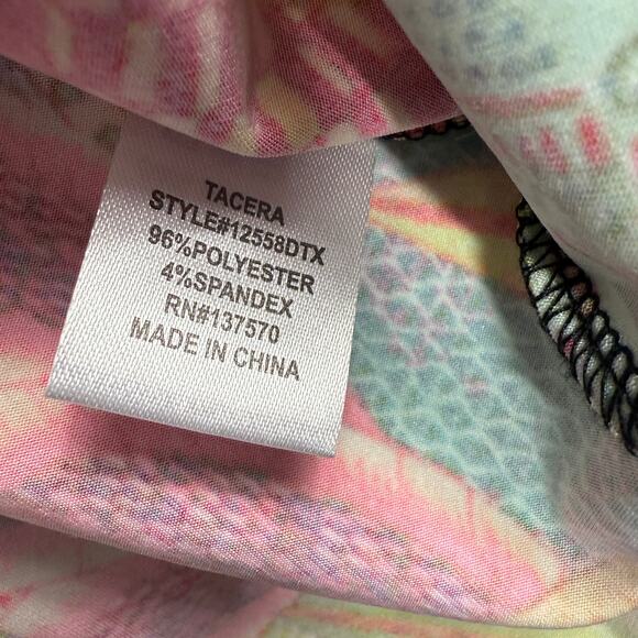 Tacera Womens Top 1X Tropical  Bell Sleeve V Neck Floral Boho Beach Stretch - Picture 6 of 7